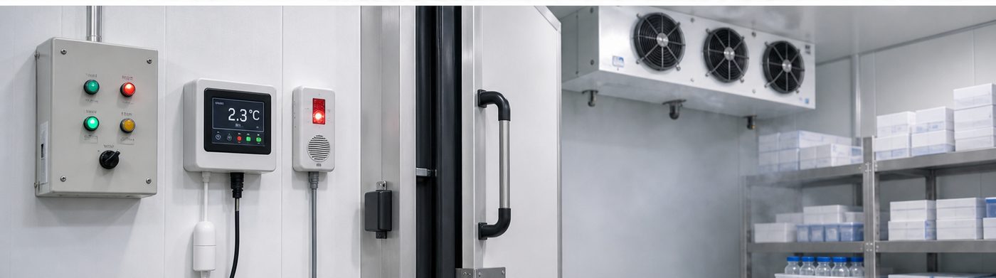 vaccine cold room installation detail with insulated panels and refrigeration equipment