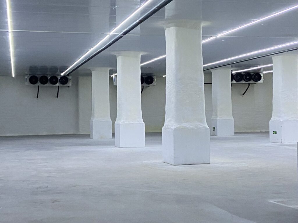 Columned Cold Storage Hall with Air-Cooled Units project installation