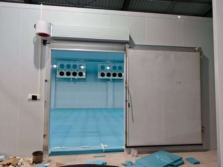 Cold Room with Large Sliding Insulated Door project installation
