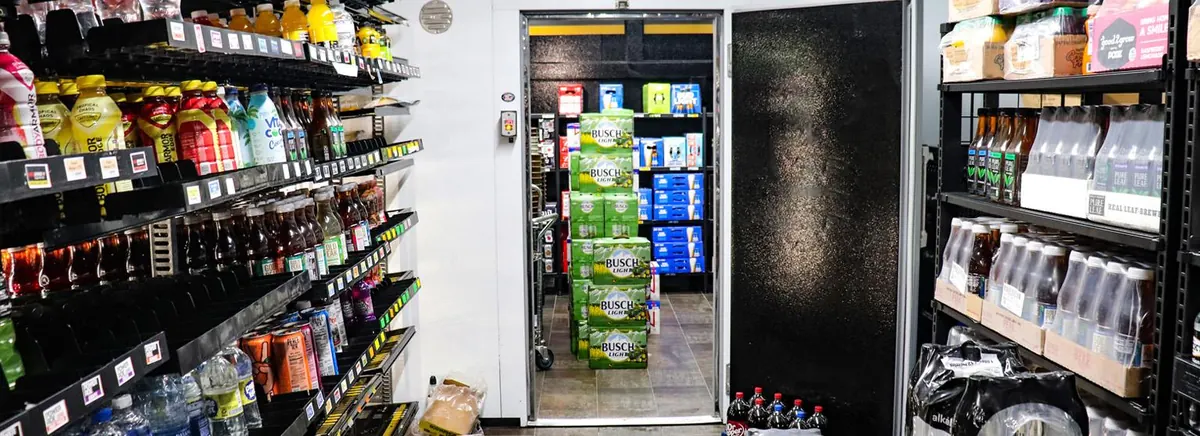 walk in cold room interior for food storage